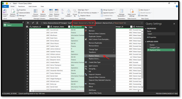Power Query replacing HRIS values
