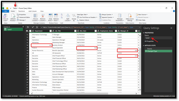 Power Query empty space cleansing