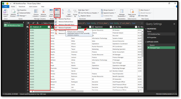 Power Query duplicate data cleansing